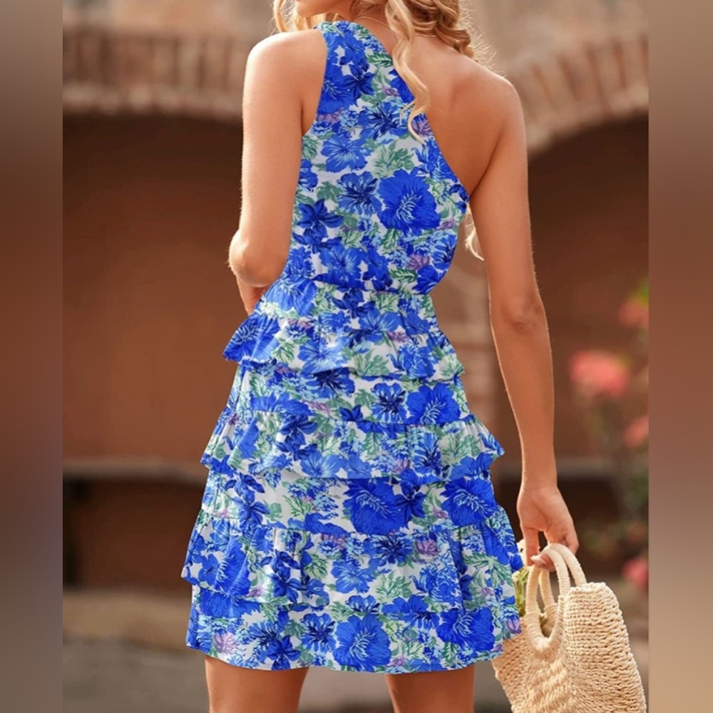 Floral One-Shoulder Dress - Picture 4 of 5